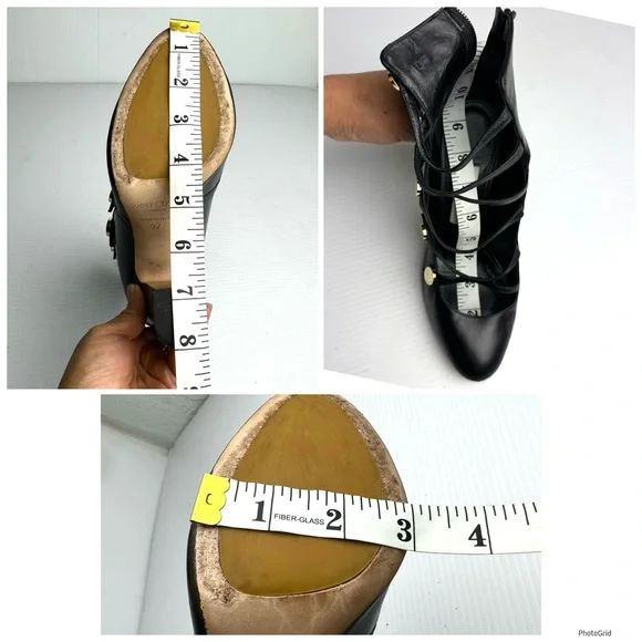Jimmy Choo Venice black leather multi strap 100 MM pump size 7